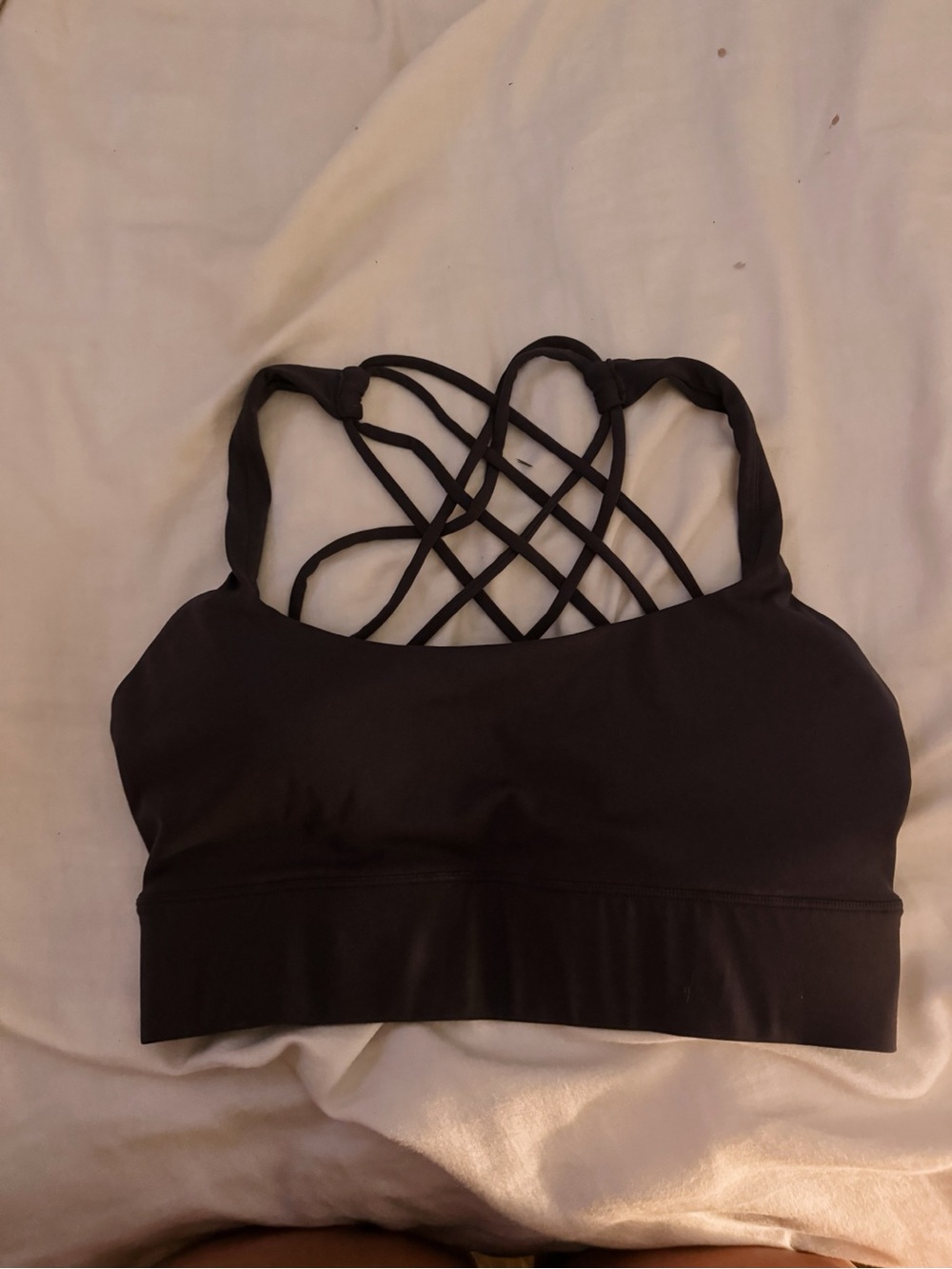 Strappy Back Sports Bralette - Black